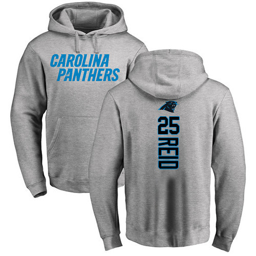 Carolina Panthers Men Ash Eric Reid Backer NFL Football #25 Pullover Hoodie Sweatshirts->carolina panthers->NFL Jersey